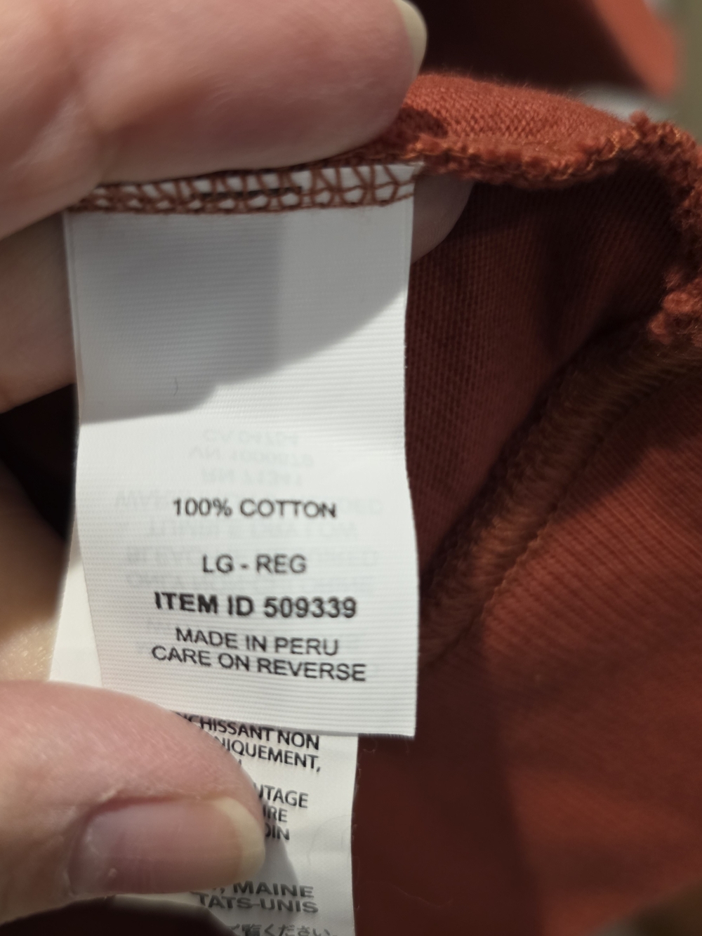 L.L. Bean Men's Colorblock Crewneck Sweatshirt Size L Rust blue Gorpcore 90s - Picture 5 of 5